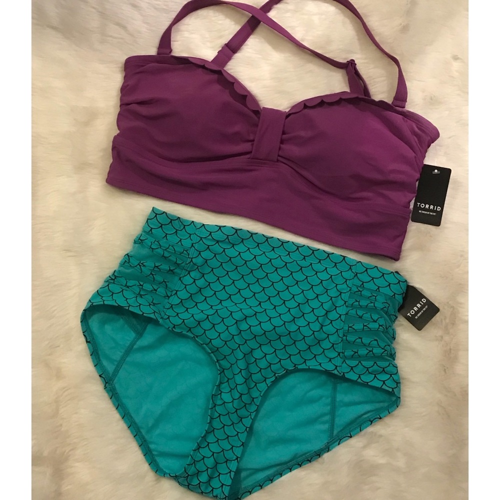 Little mermaid high waisted swim suit